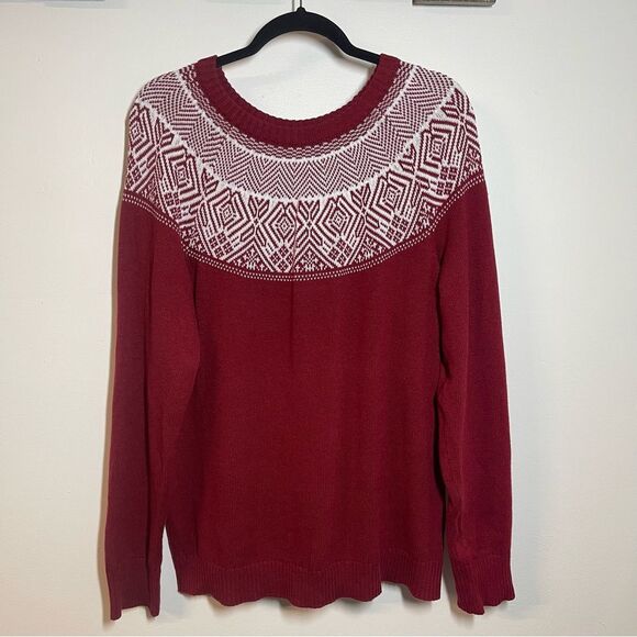 Croft & Barrow Red White Holiday Knit Sweater Size Extra Extra Large - Picture 3 of 10